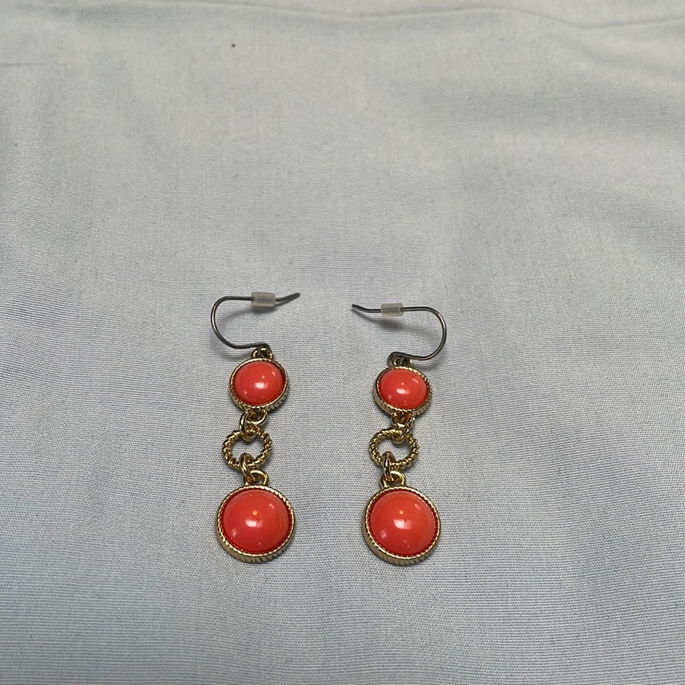 Coral drop earrings